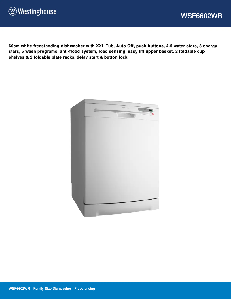 Image de la première page du manuel de l'appareil WSF6602WR