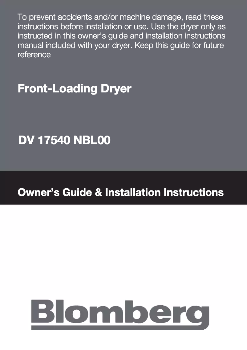Página 1 del manual Manual de usuario Blomberg DV 17540 NBL00