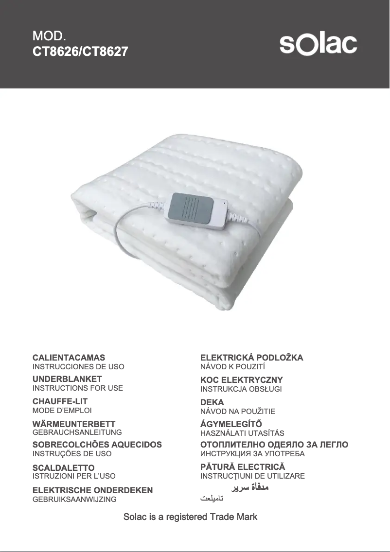 Page 1 de la notice Manuel utilisateur Solac CT8627