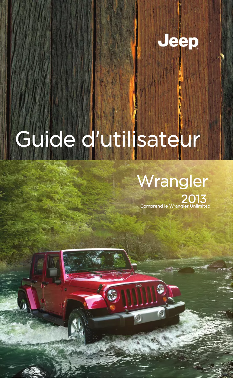 Image de la première page du manuel de l'appareil Wrangler (2013)