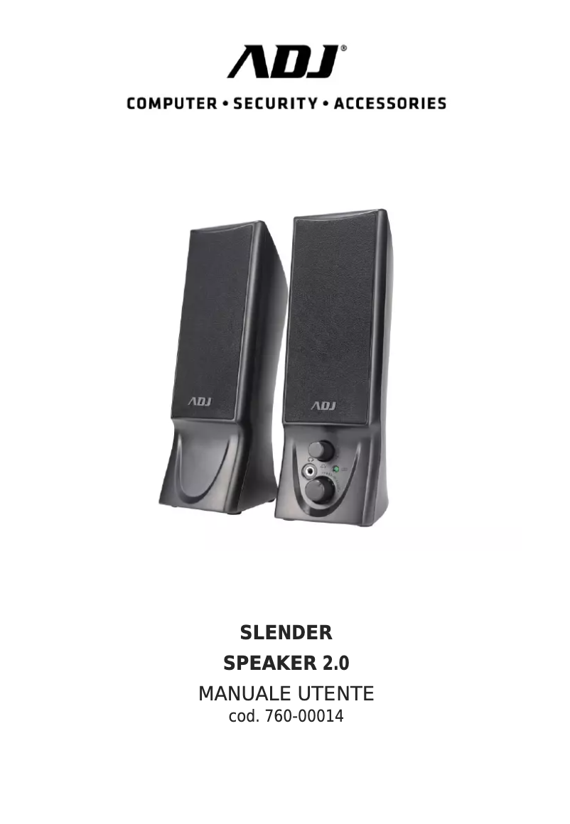 Page 1 de la notice Manuel utilisateur Adj Slender Speaker 2.0