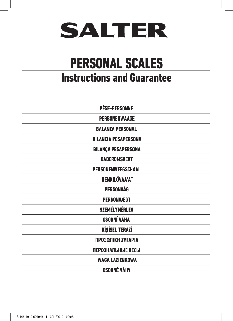 Page 1 of the manual User Manual Salter 407 GNDR Soft Touch