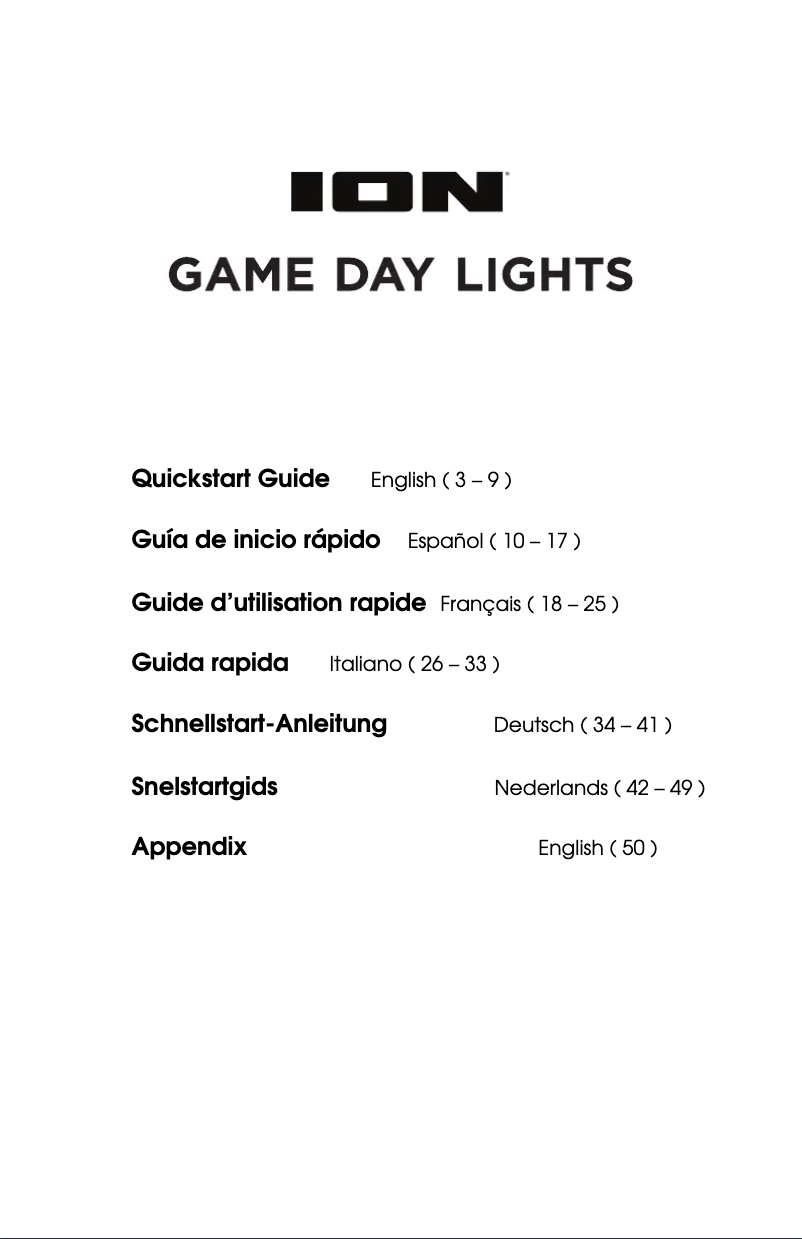 Image de la première page du manuel de l'appareil Game Day Lights