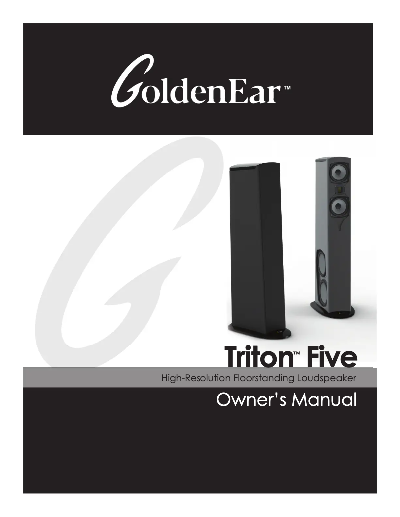 Page 1 de la notice Manuel utilisateur GoldenEar Triton Five