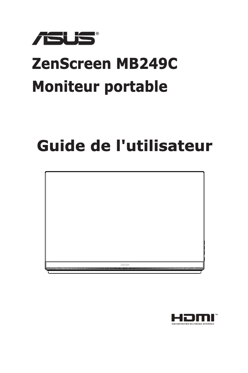 Page n°1 - Manuel utilisateur Asus ZenScreen MB249C