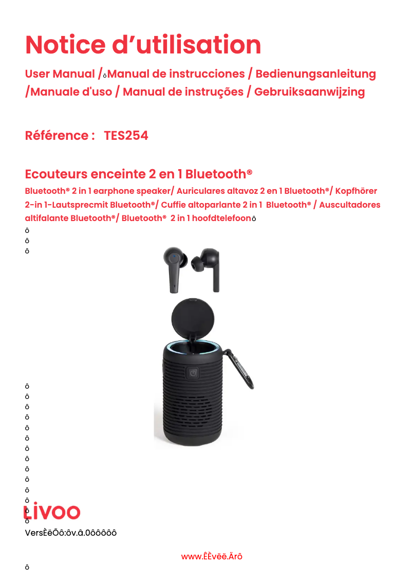 Page n°1 - Manuel utilisateur Livoo TES254