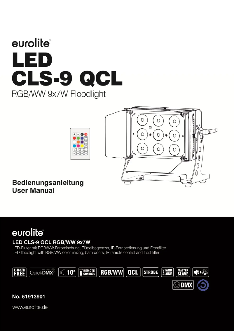 Page 1 de la notice Manuel utilisateur Eurolite LED CLS-9 QCL