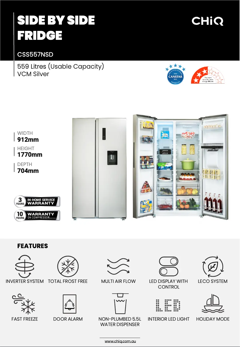 Image de la première page du manuel de l'appareil CSS557NSD