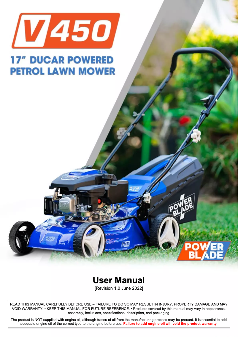 Page n°1 - Manuel utilisateur Powerblade V450