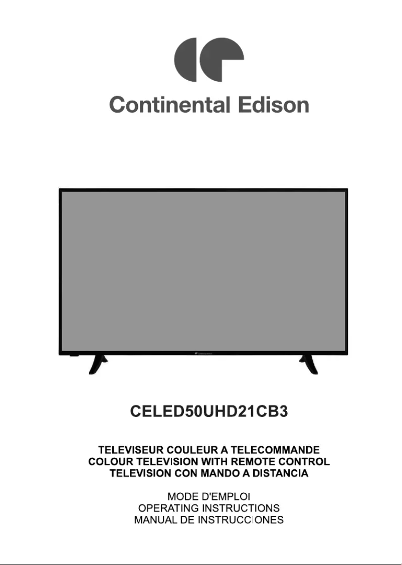 Page 1 de la notice Manuel utilisateur Continental Edison CELED50UHD21CB3
