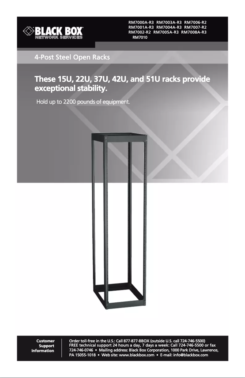 Page n°1 - Manuel utilisateur Black Box RM7002-R2