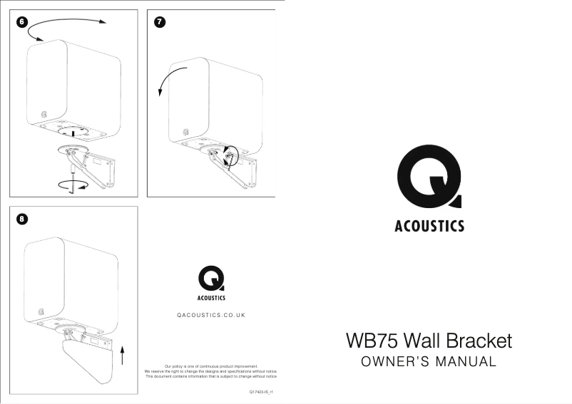 Page 1 de la notice Manuel utilisateur Q Acoustics WB75