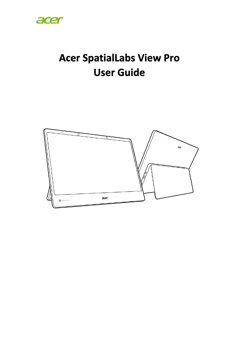 Page n°1 - Manuel utilisateur Acer SpatialLabs ASV15-1BP