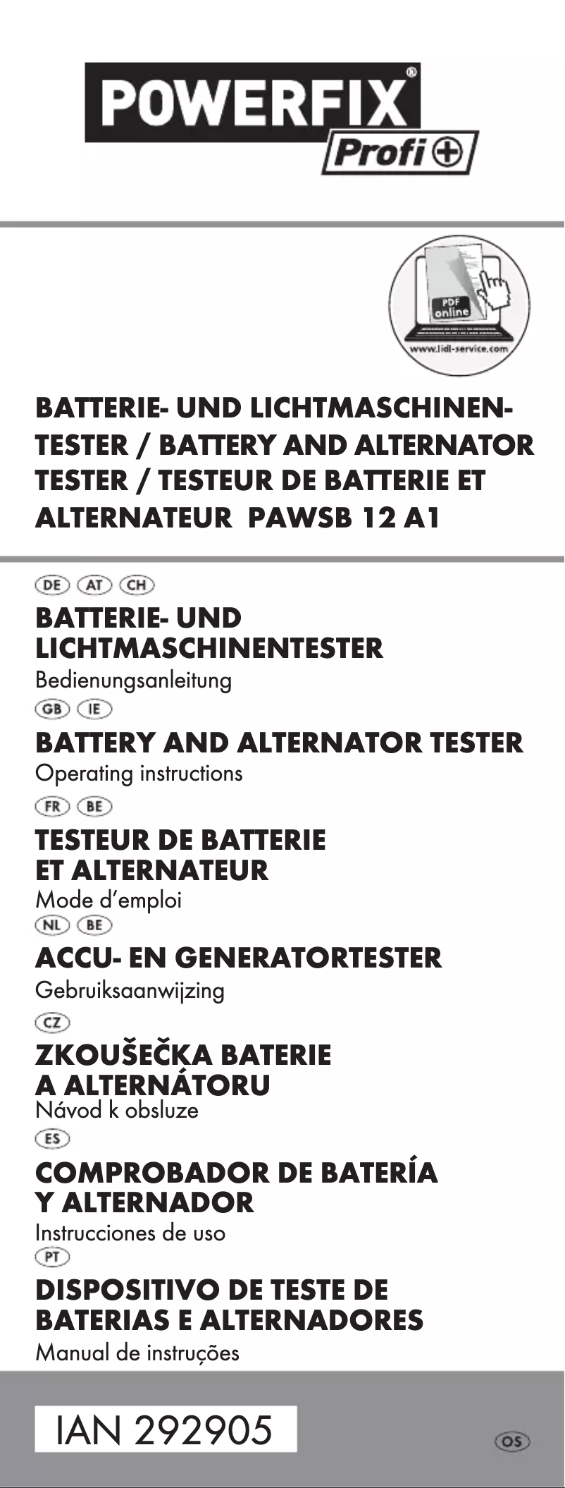 Página 1 del manual Manual de usuario Powerfix PAWSB 12 A1