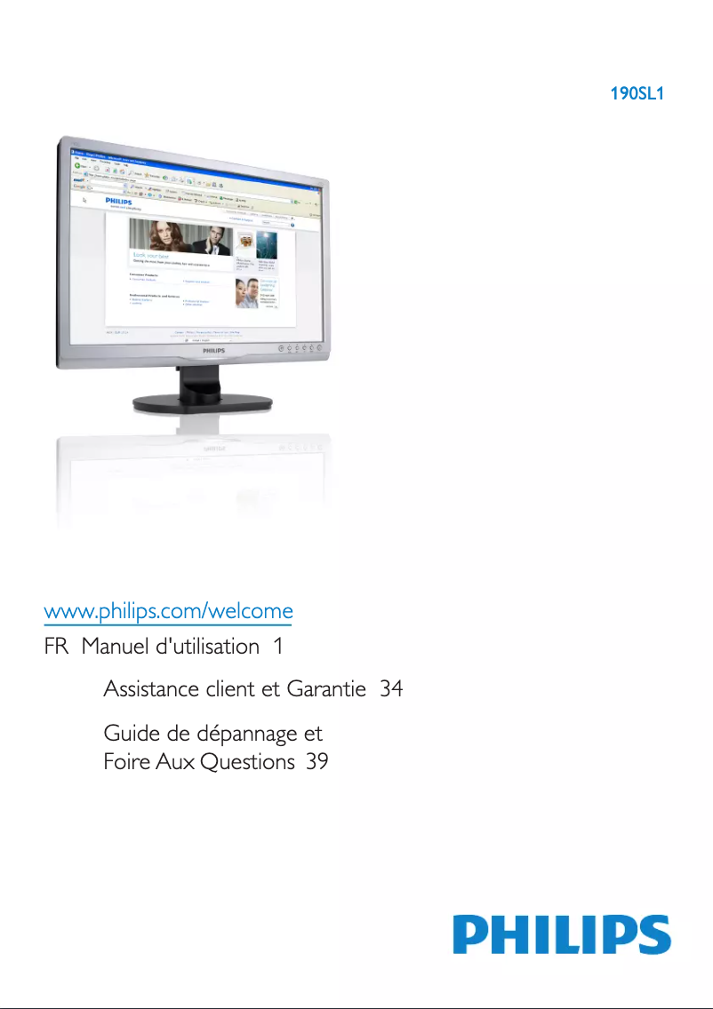 Page n°1 - Manuel utilisateur Philips Brilliance 190SL1SB