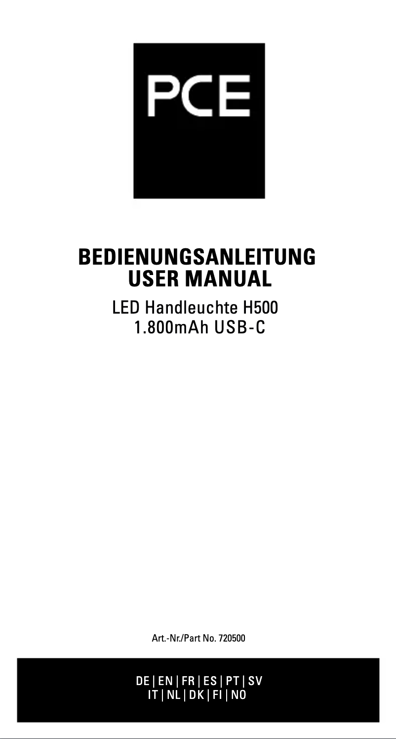 Página 1 del manual Manual de usuario PCE H500