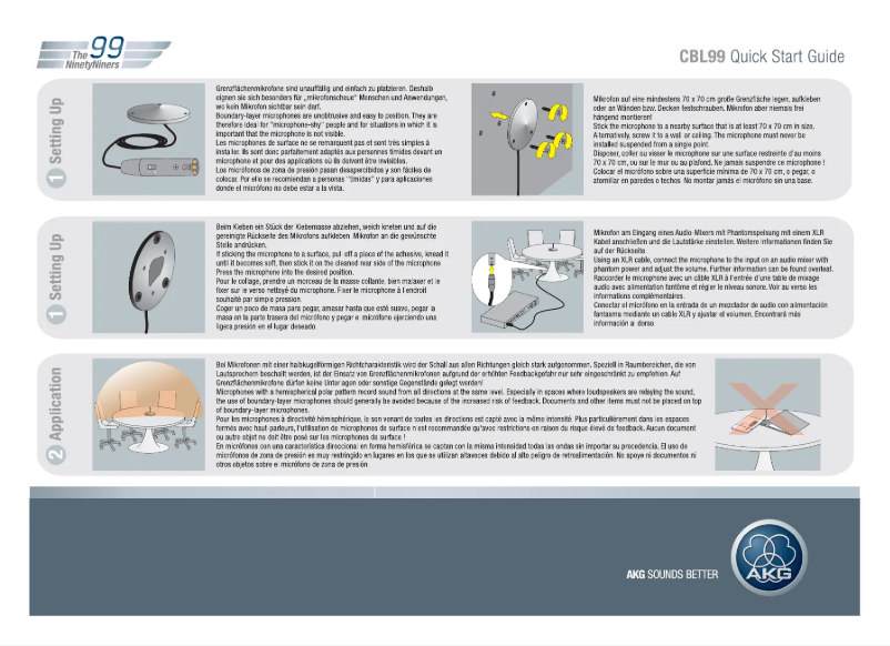 Page 1 de la notice Manuel utilisateur AKG CBL99