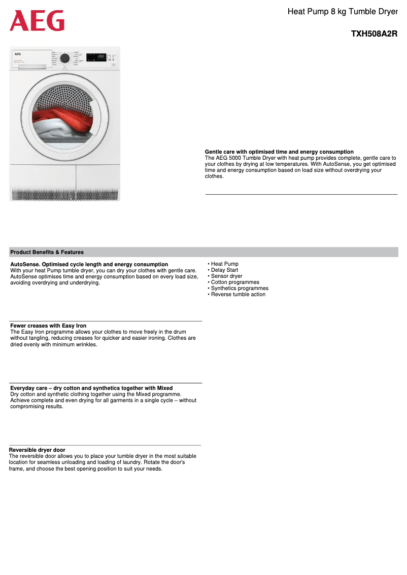 Imagen de la primera página del manual del dispositivo TXH508A2R