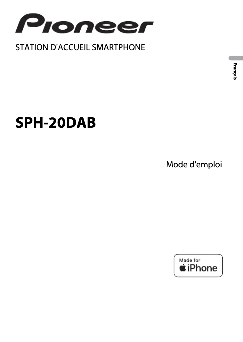 Page n°1 - Manuel utilisateur Pioneer SPH-20DAB