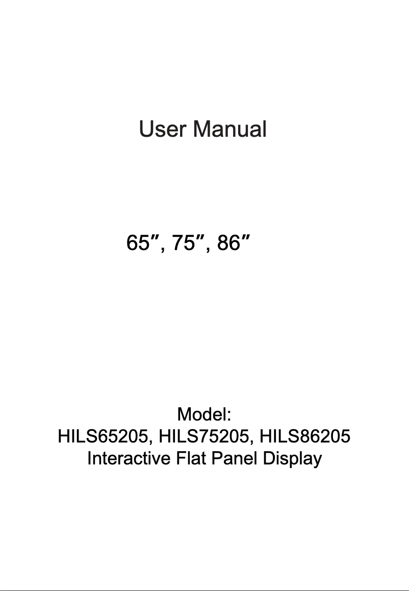 Page n°1 - Manuel utilisateur Hitachi HILS86205