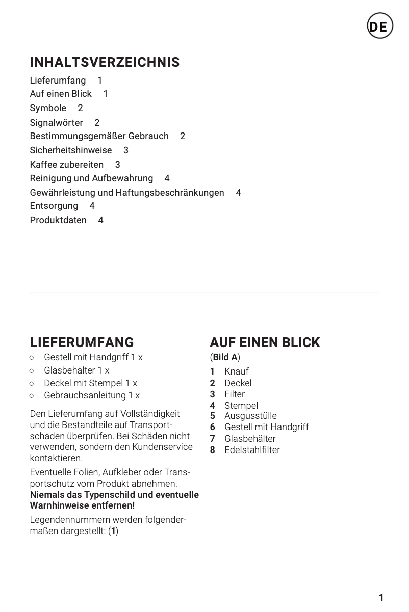 Page 1 of the manual User Manual N8WERK 02033