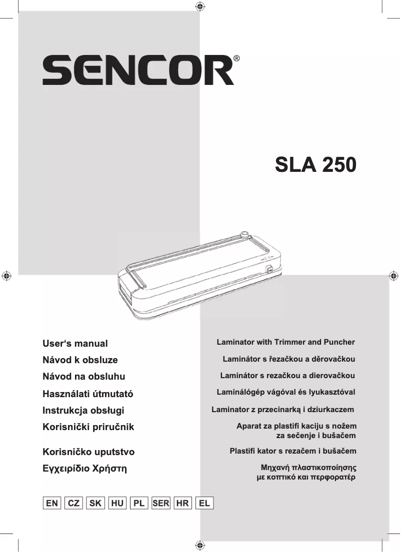 Page n°1 - Manuel utilisateur Sencor SLA 250