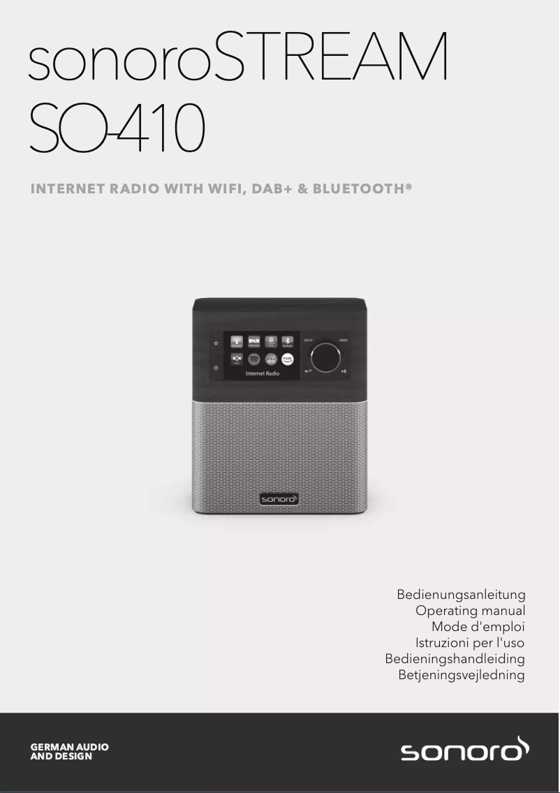 Page n°1 - Manuel utilisateur Sonoro Stream SO-410