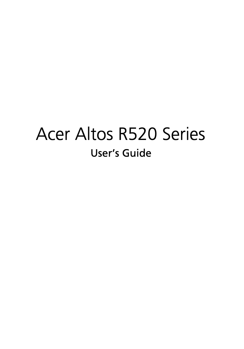 Página 1 del manual Manual de usuario Acer Altos R520