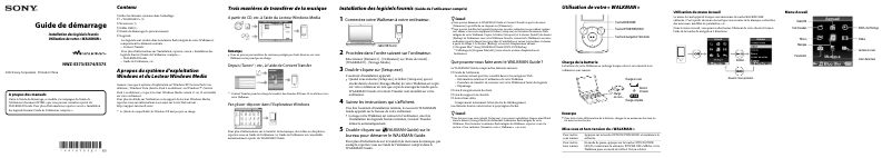 Image de la première page du manuel de l'appareil Walkman NWZ-E373