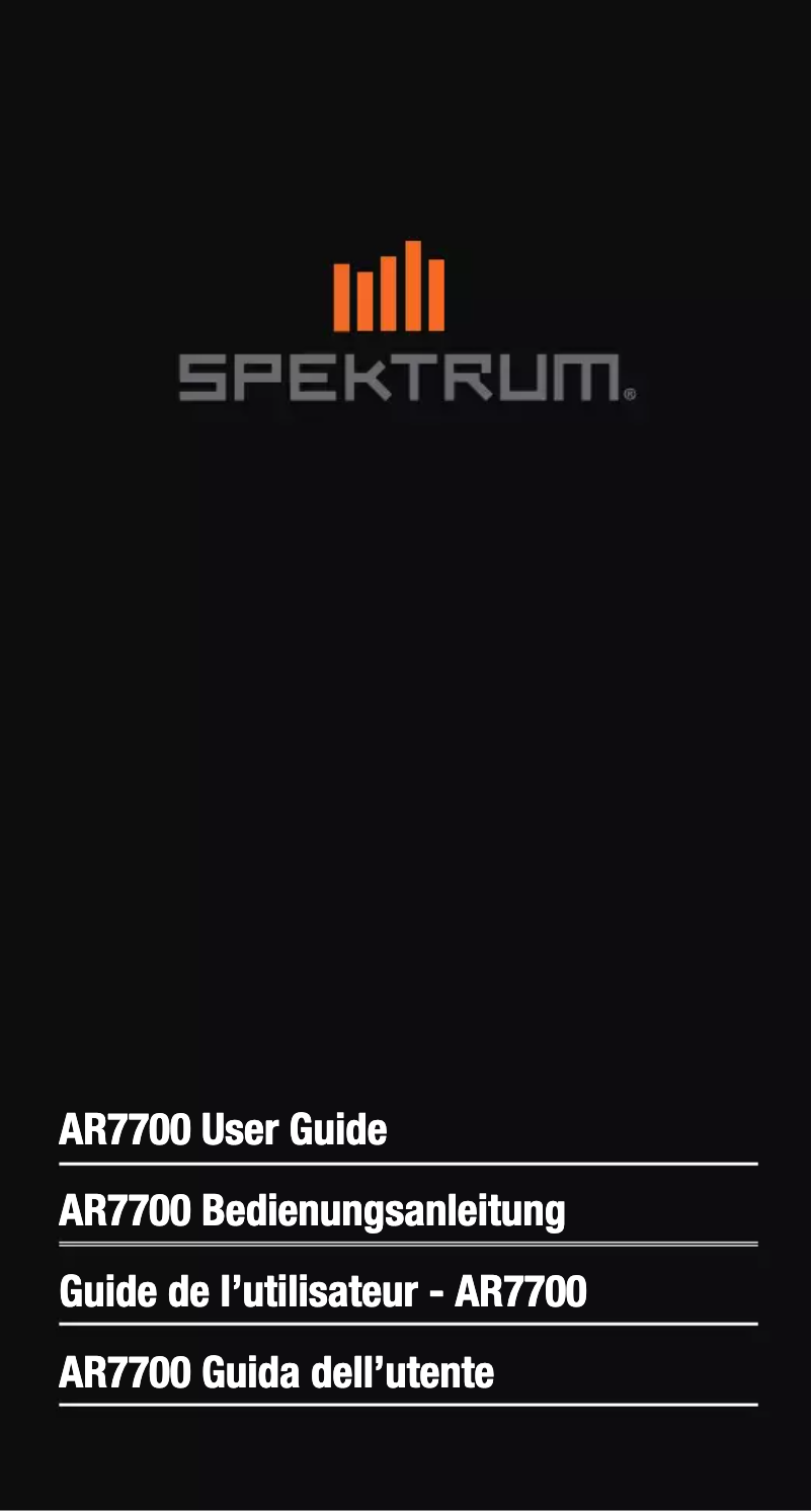 Page n°1 - Manuel utilisateur Spektrum AR7700