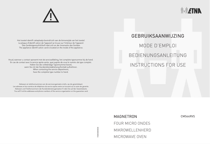 Page 1 de la notice Manuel utilisateur Etna CM544RVS