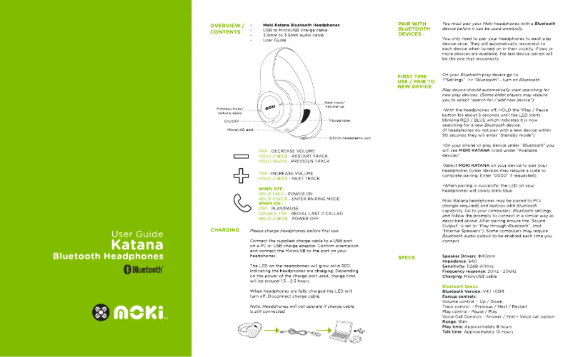 Image de la première page du manuel de l'appareil Katana