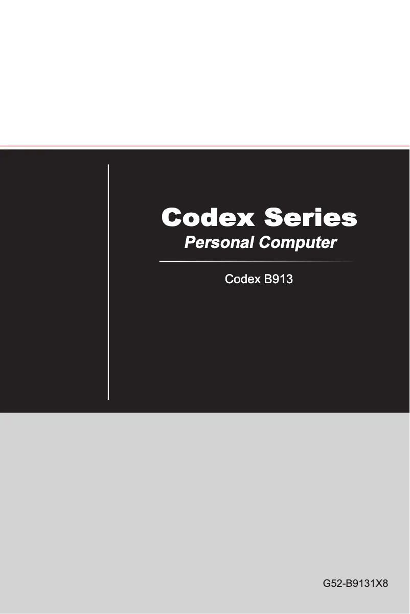Page n°1 - Manuel utilisateur MSI Codex XE 8SD-271EU