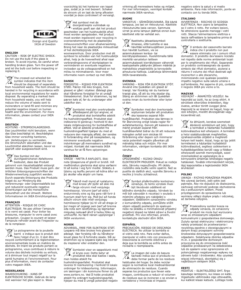 Page 1 de la notice Manuel utilisateur Ikea LUNNOM 805.549.73