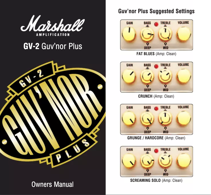 Page 1 de la notice Manuel utilisateur Marshall GV-2