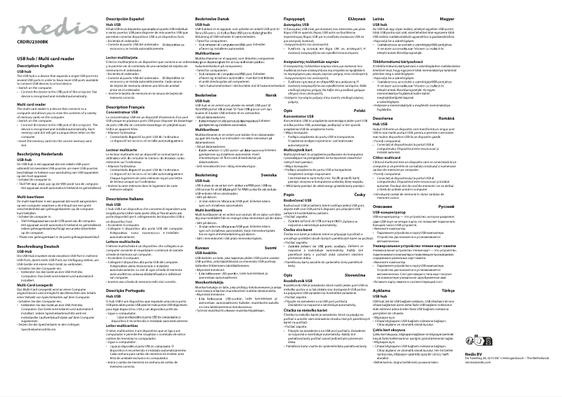 Page n°1 - Manuel utilisateur Nedis CRDRU2300BK