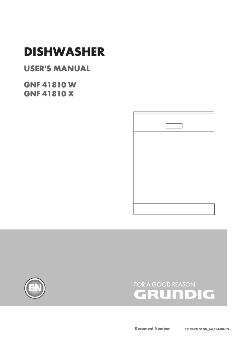 Image de la première page du manuel de l'appareil GNF41810