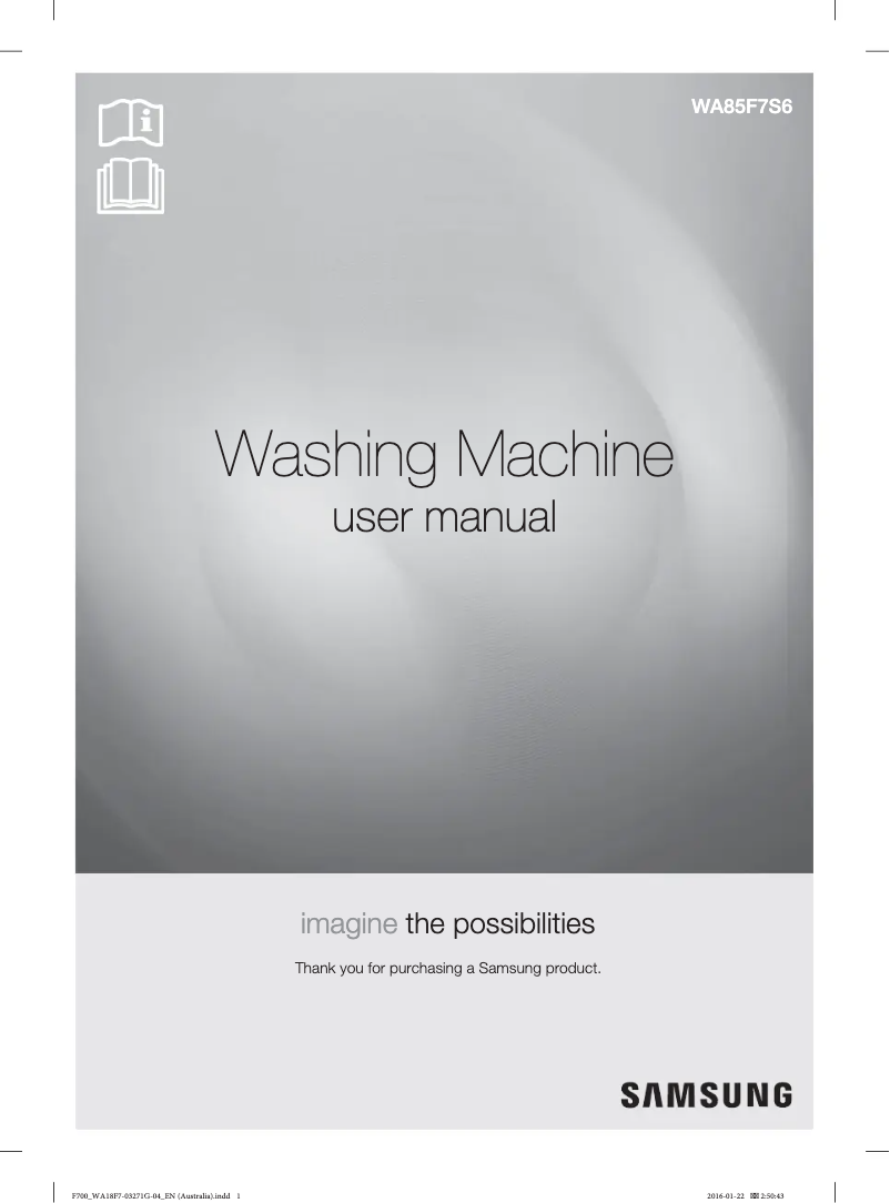 Page n°1 - Manuel utilisateur Samsung WA85F7S6DRA/SA