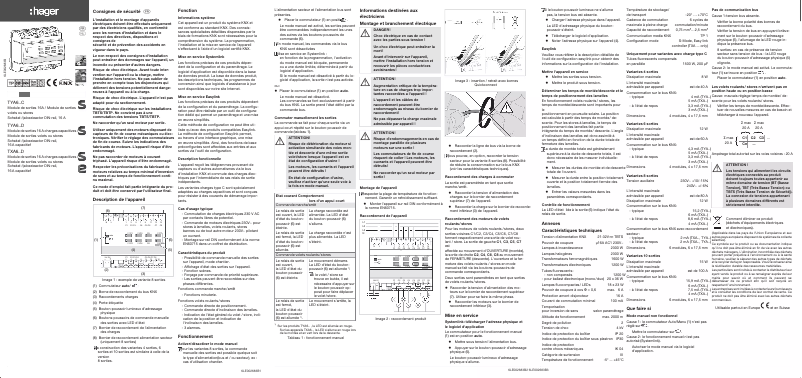 Page n°1 - Manuel utilisateur Hager TYA608C