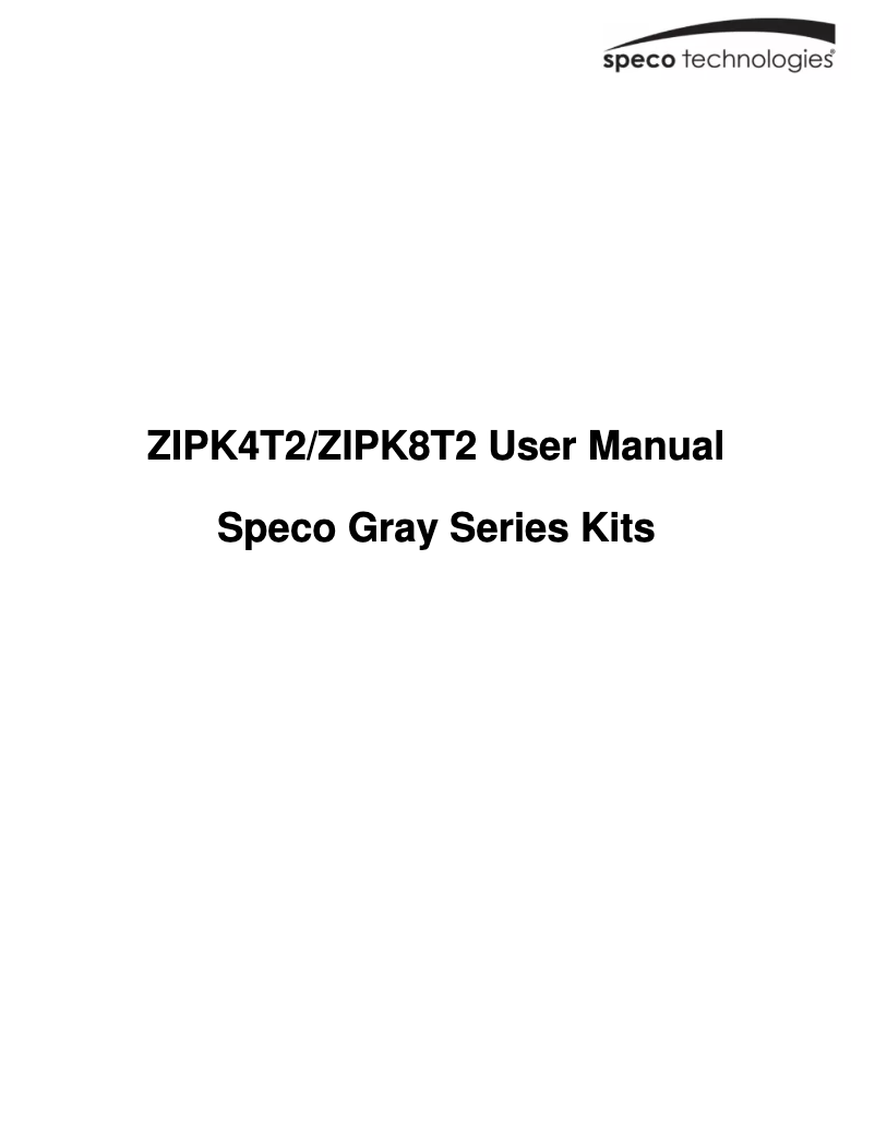 Page n°1 - Manuel utilisateur Speco Technologies ZIPK4T2