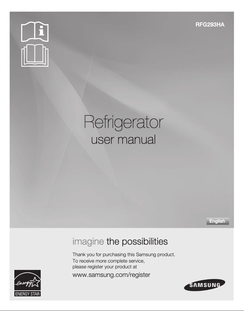 Page 1 de la notice Manuel utilisateur Samsung RFG293HABP