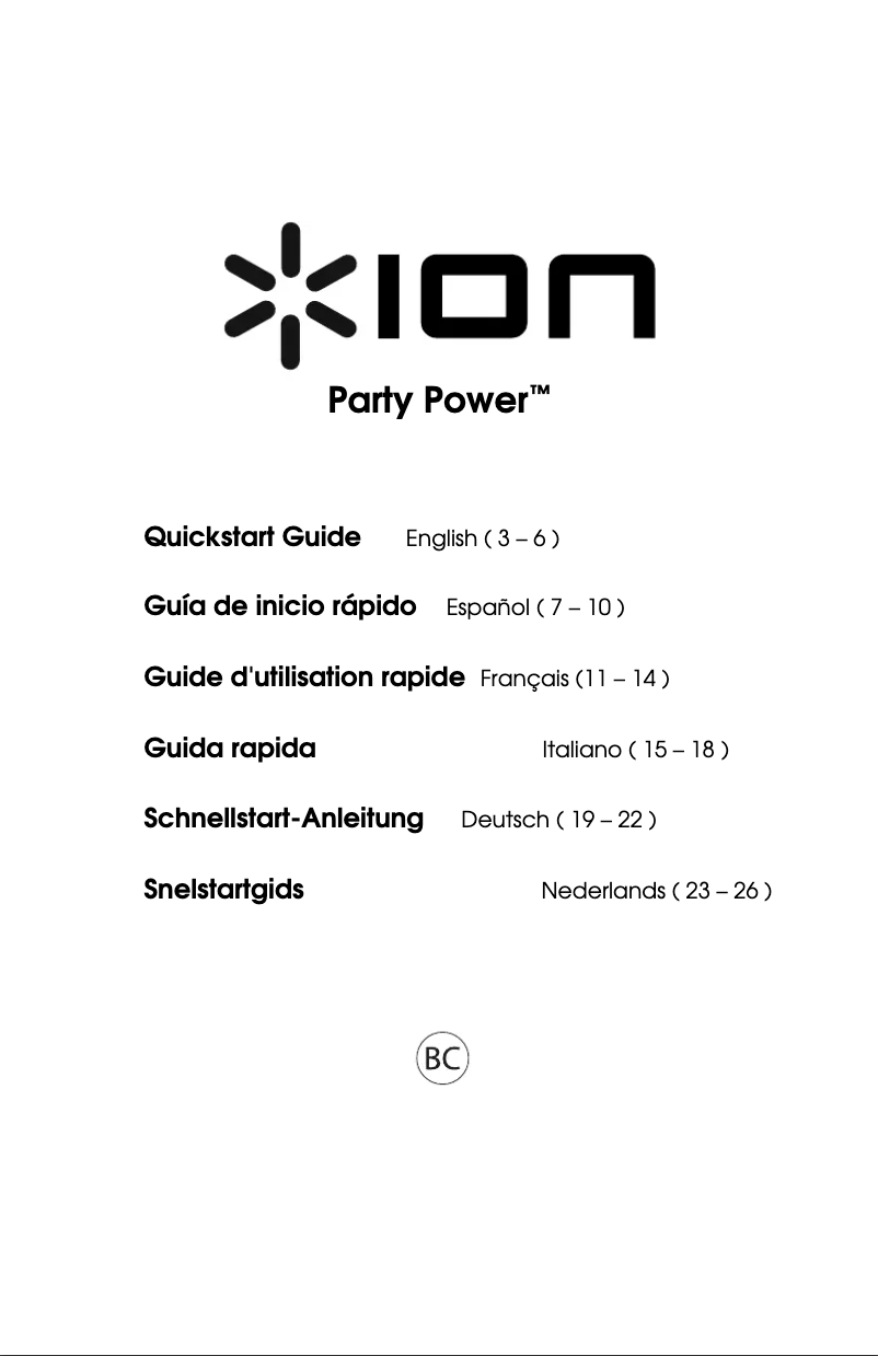 Page 1 de la notice Manuel utilisateur ION Power Party