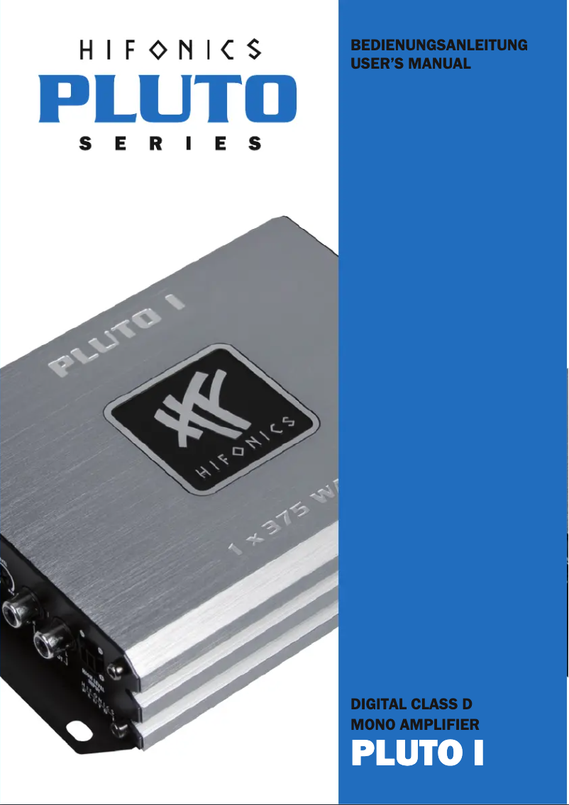 Image de la première page du manuel de l'appareil Pluto I