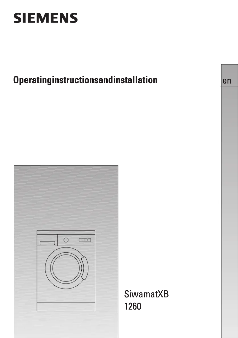 Page 1 de la notice Manuel utilisateur Siemens WXB1260