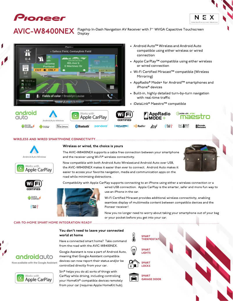 Page n°1 - Brochure Pioneer AVIC-W8400NEX