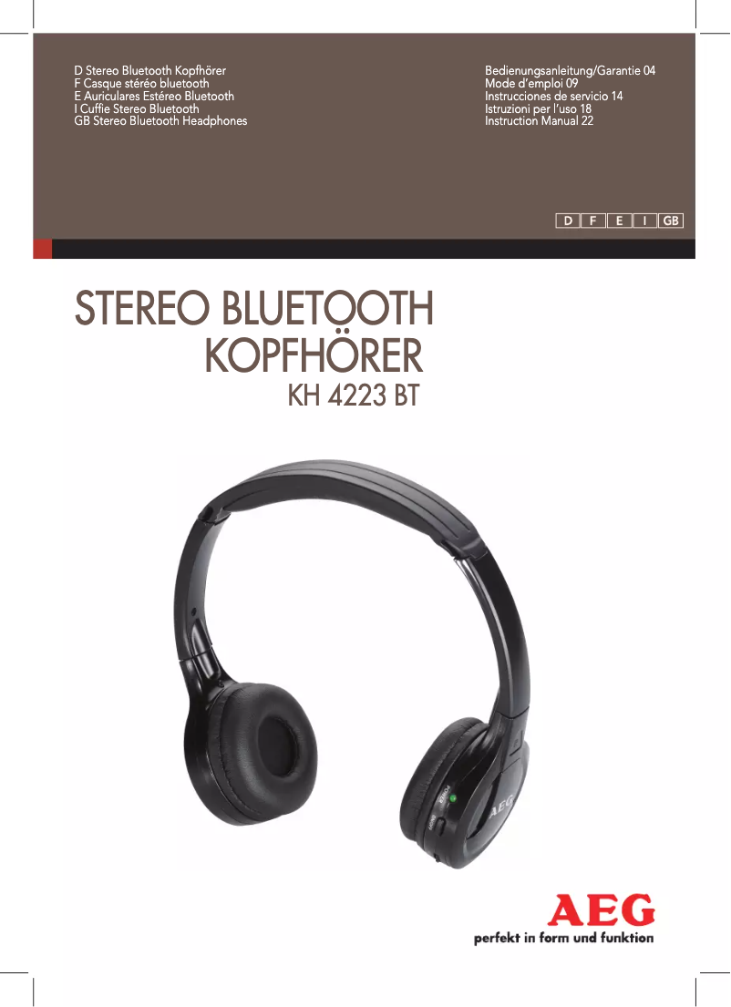 Page 1 de la notice Manuel utilisateur AEG KH 4223 BT