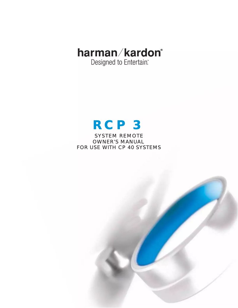 Page n°1 - Manuel utilisateur Harman Kardon RCP 3