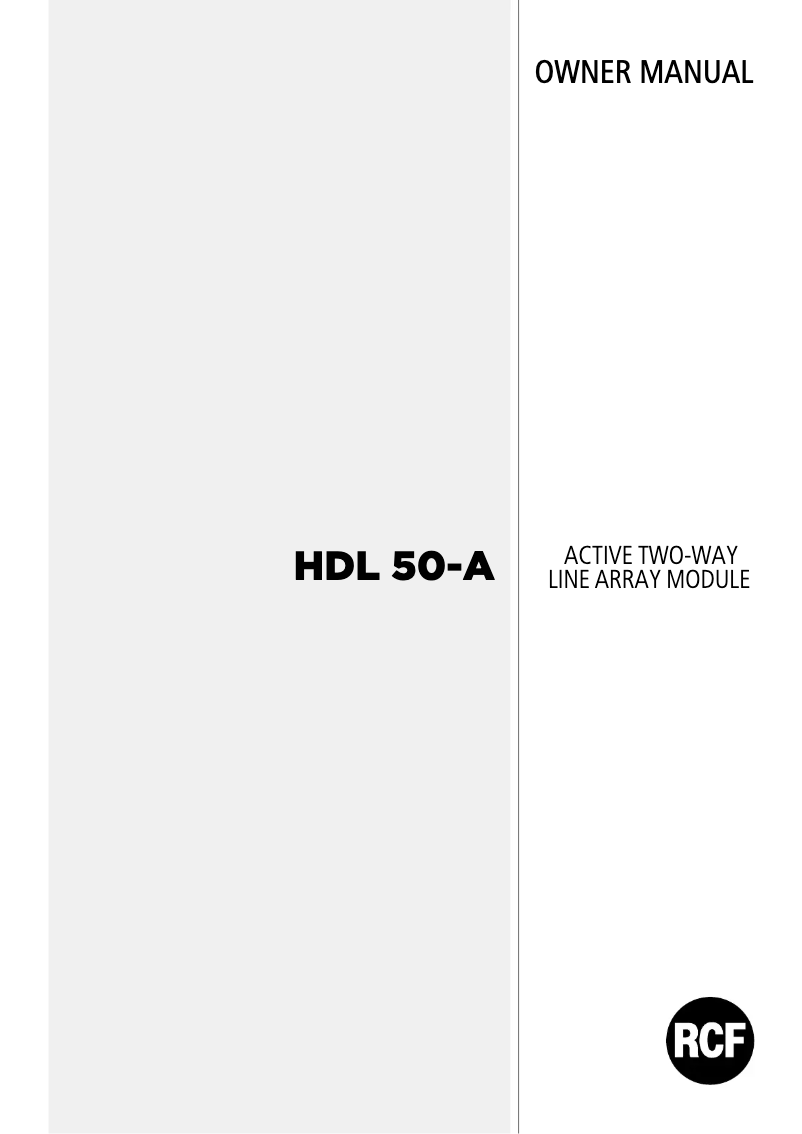 Page 1 de la notice Manuel utilisateur RCF HDL 53-AS