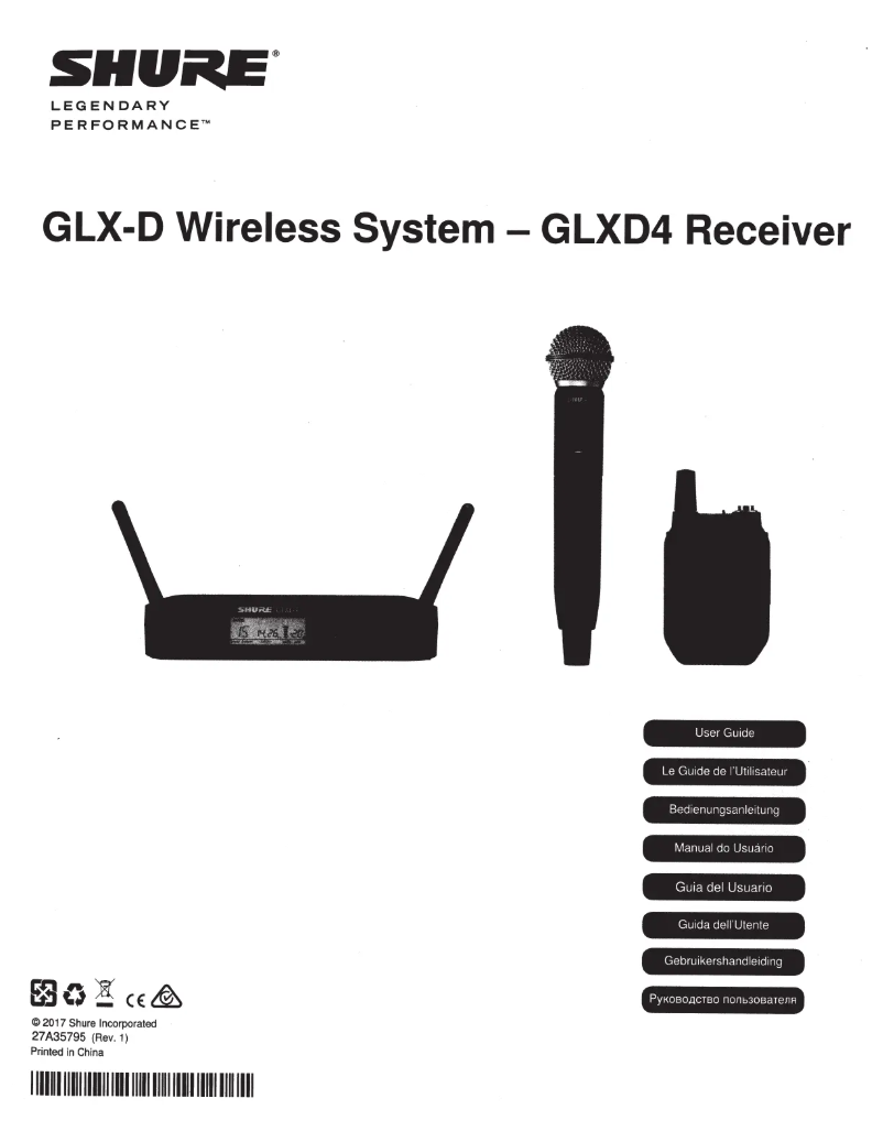 Page 1 de la notice Manuel utilisateur Shure GLXD14/PGA31