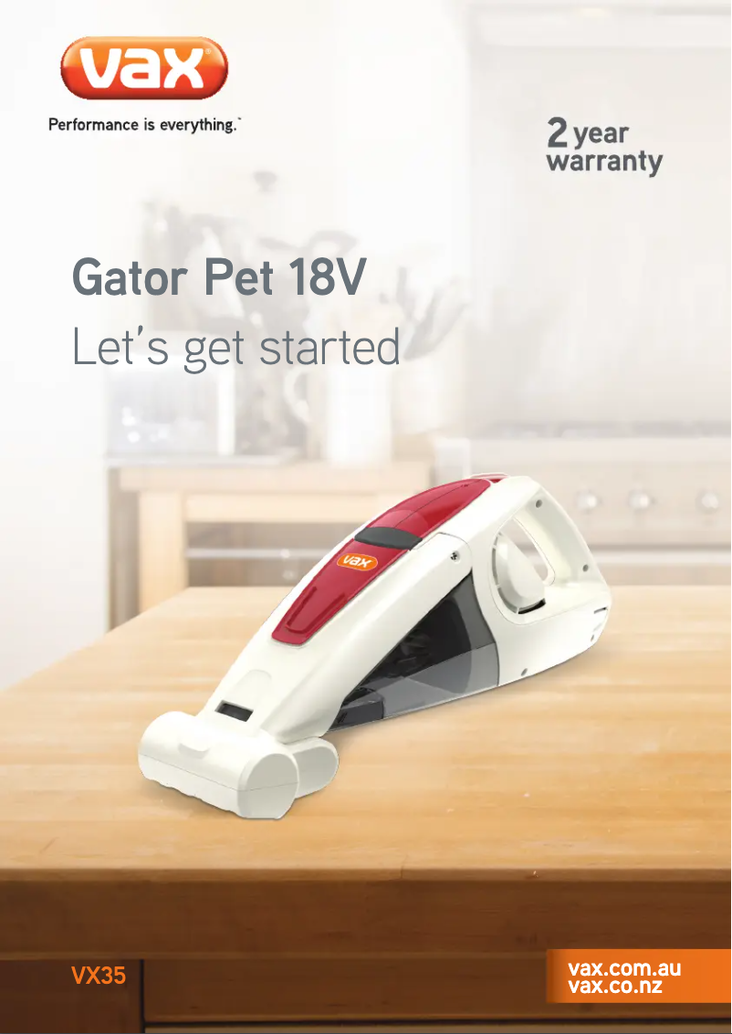 Page 1 de la notice Manuel utilisateur Vax Gator Pet 18V VX35